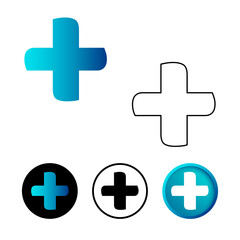 Fototapeta premium Math Plus Icon Illustration