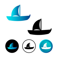 Abstract Sailboat Icon Illustration