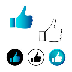 Flat Thumb Up Icon Illustration
