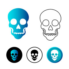 Abstract Human Skull Icon Illustration