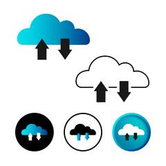 Abstract Cloud Storage Icon Illustration