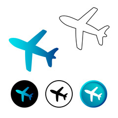 Abstract Flying Plane Icon Illustration