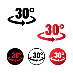 30 Degree Rotate Icon Illustration
