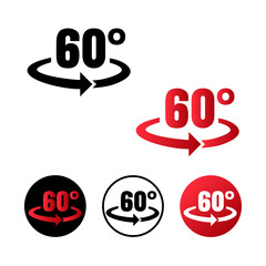 60 Degree Rotate Icon Illustration