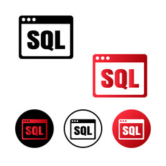Abstract SQL Icon Illustration