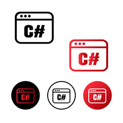 C Sharp Code Icon Illustration