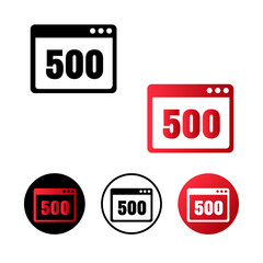 Browser Error 500 Icon Illustration