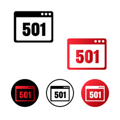 Browser Error 501 Icon Illustration