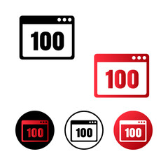 Browser Status 100 Icon Illustration