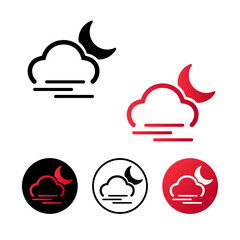 Abstract Night Cloud Fog Icon Illustration