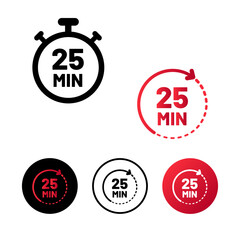 Abstract 25 Minutes Icon Illustration