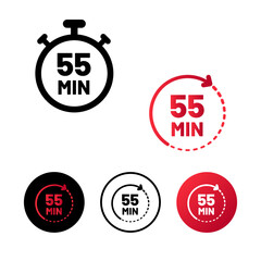 Abstract 55 Minutes Icon Illustration
