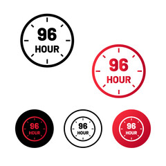 Abstract 96 Hour Icon Illustration