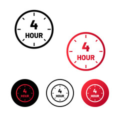 Abstract 4 Hour Icon Illustration
