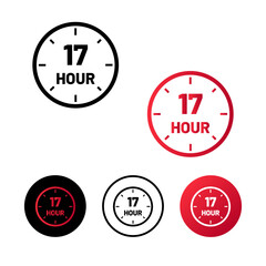 Abstract 17 Hour Icon Illustration