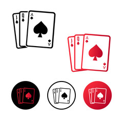 Abstract Poker Cards Icon Illustration