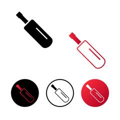 Abstract Cricket Bat Icon Illustration