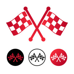 Abstract Racing Flags Icon Illustration