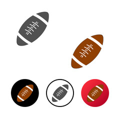Abstract Rugby Ball Icon Illustration