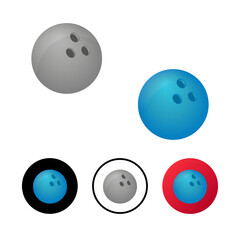Abstract Bowling Icon Illustration