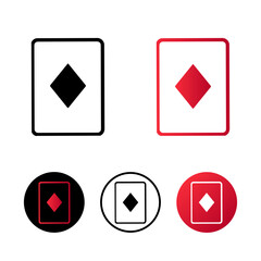 Abstract Diamond Playing Card Icon Illustration