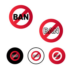 Abstract Ban Icon Illustration