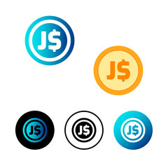 Abstract Jamaican Dollar Currency Icon Illustration