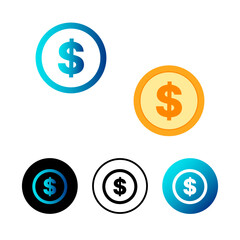 Abstract Dollar Symbol Icon Illustration