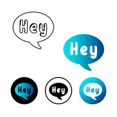 Abstract Hey Message Icon Illustration