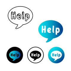 Abstract Help Message Icon Illustration