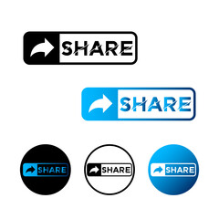 Abstract Share Label Icon Illustration
