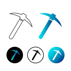 Abstract Pickaxe Icon Illustration