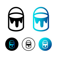 Abstract Painting Bucket Icon Illustration