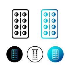 Abstract Medicine Pills Icon Illustration