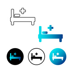 Abstract Hospital Bed Icon Illustration