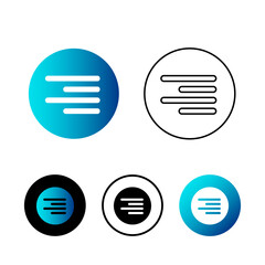 Abstract Text Align Right Icon Illustration