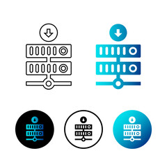 Abstract Server Download Icon Illustration
