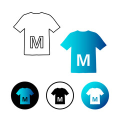 Abstract M Size Shirt Icon Illustration