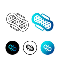 Abstract Sanitary Pad Icon Illustration
