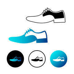 Abstract Classic Shoe Icon Illustration