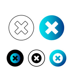 Abstract Close Button Icon Illustration