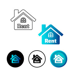 Abstract Home For Rent Icon Illustration