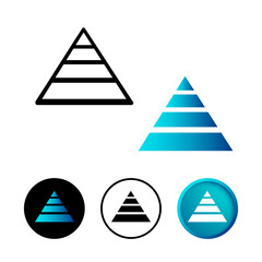 Abstract Pyramid Hierarchy Icon Illustration