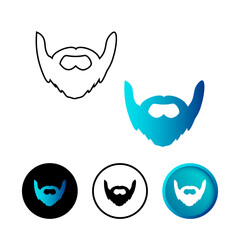 Abstract Beard Icon Illustration