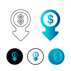 Abstract Cost Reduction Icon Illustration