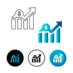Abstract Financial Growth Icon Illustration
