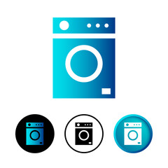 Modern Washing Machine Icon Illustration