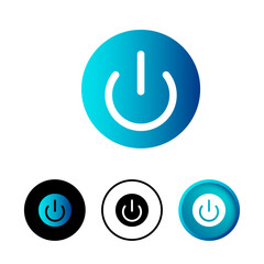 Abstract Power Off Icon Illustration