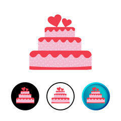 Wedding Cake Icon Illustration