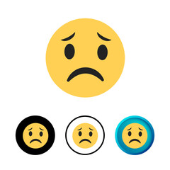 Abstract Sad Face Icon Illustration